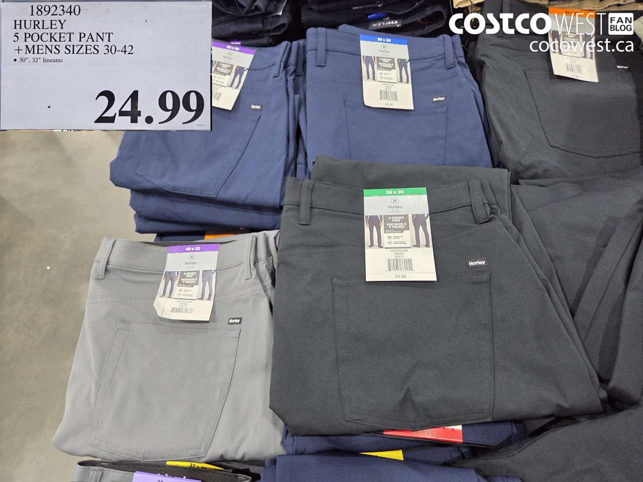 1892340 HURLEY 5 POCKET PANT +MENS SIZES 30-42 $24.99