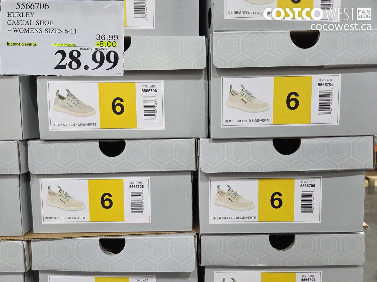 5566706 HURLEY CASUAL SHOE + WOMENS SIZES 6-11 ($8.00 INSTANT SAVINGS EXPIRES ON 2026-04-26) $28.99