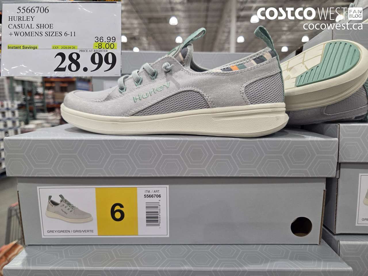 5566706 HURLEY CASUAL SHOE + WOMENS SIZES 6-11 ($8.00 INSTANT SAVINGS EXPIRES ON 2026-04-26) $28.99