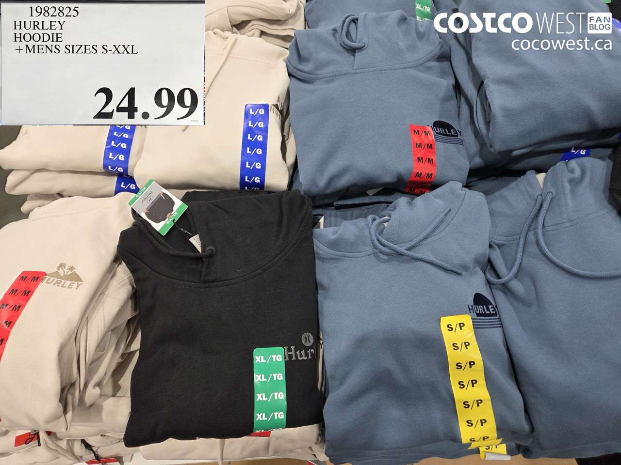 1982825 HURLEY HOODIE + MENS SIZES S-XXL $24.99