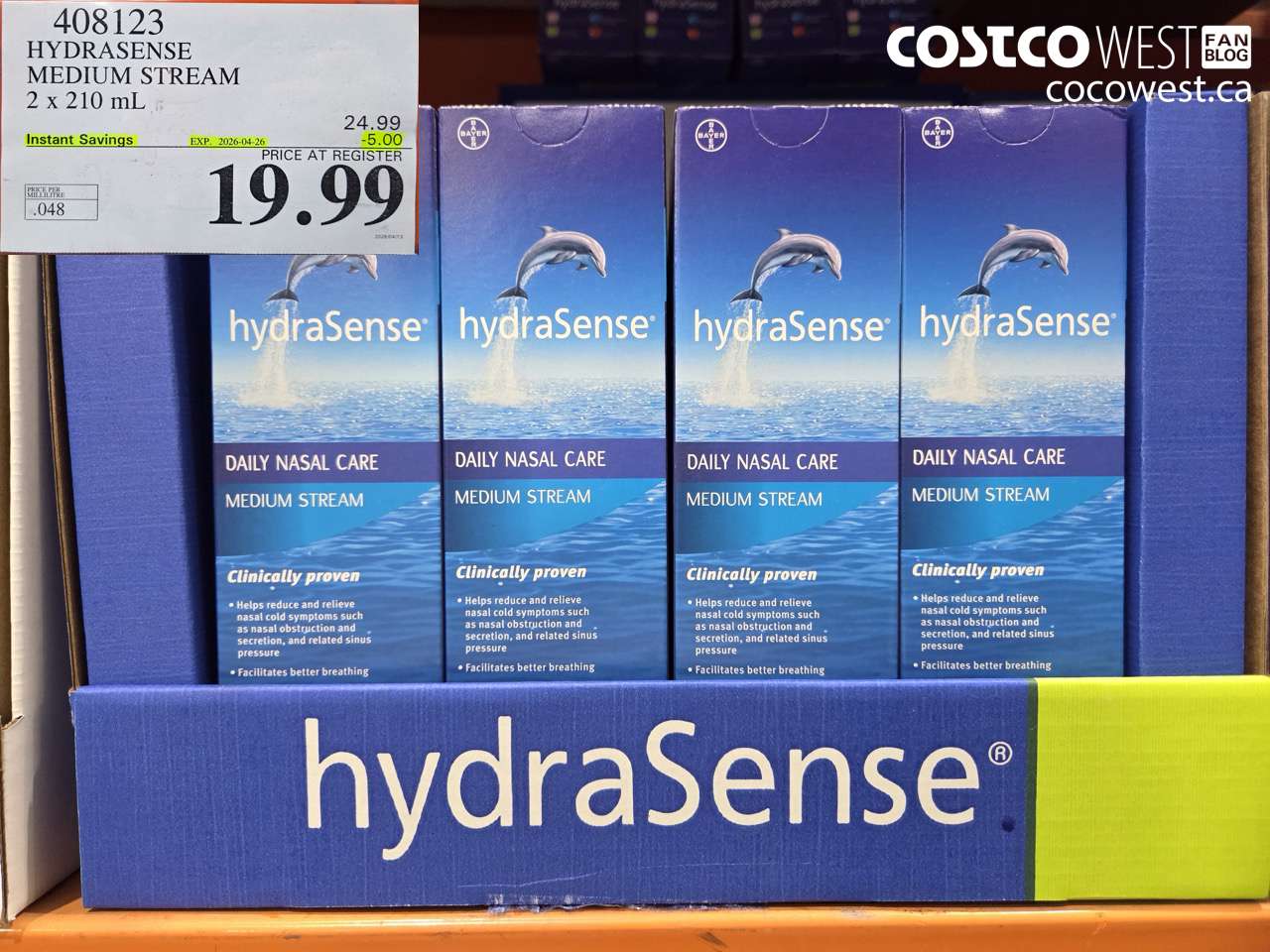 408123 HYDRASENSE MEDIUM STREAM 2 X 210 ML ($5.00 INSTANT SAVINGS EXPIRES ON 2026-04-26) $19.99
