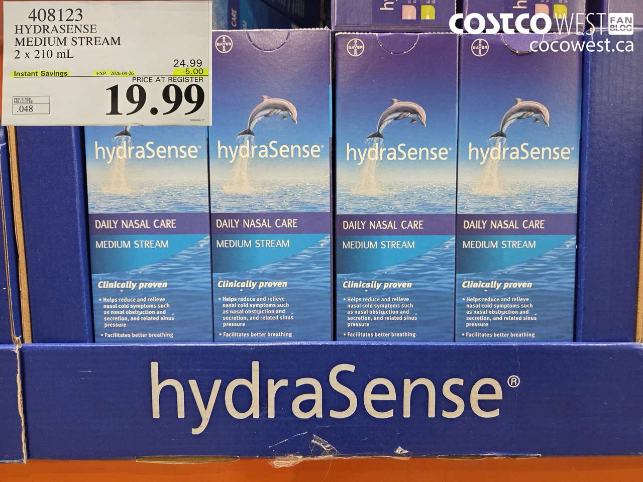 408123 HYDRASENSE MEDIUM STREAM 2 X 210 ML ($5.00 INSTANT SAVINGS EXPIRES ON 2026-04-26) $19.99