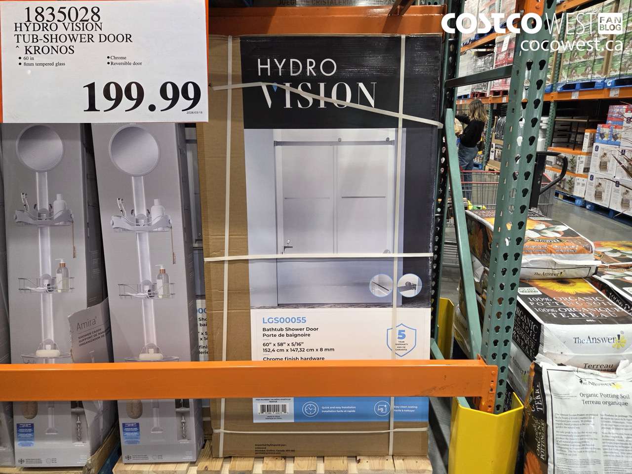 1835028 HYDRO VISION TUB-SHOWER DOOR KRONOS $199.99