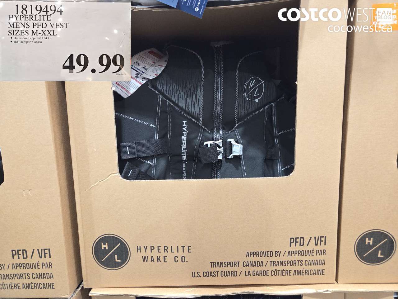 1819494 HYPERLITE MENS PFD VEST SIZES M-XXL $49.99