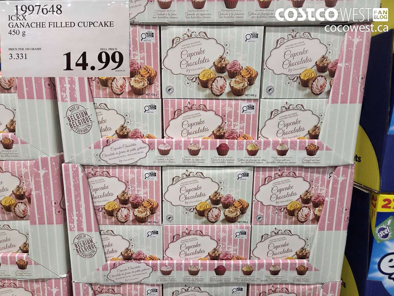 1997648 ICKX GANACHE FILLED CUPCAKE 450G $14.99