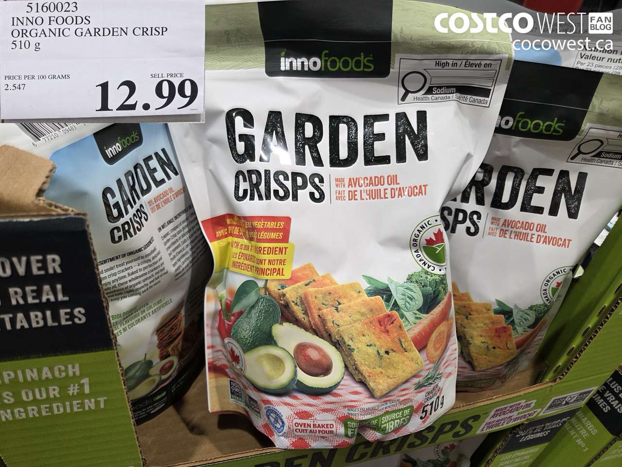 5160023 INNO FOODS ORGANIC GARDEN CRISP 510 G $12.99