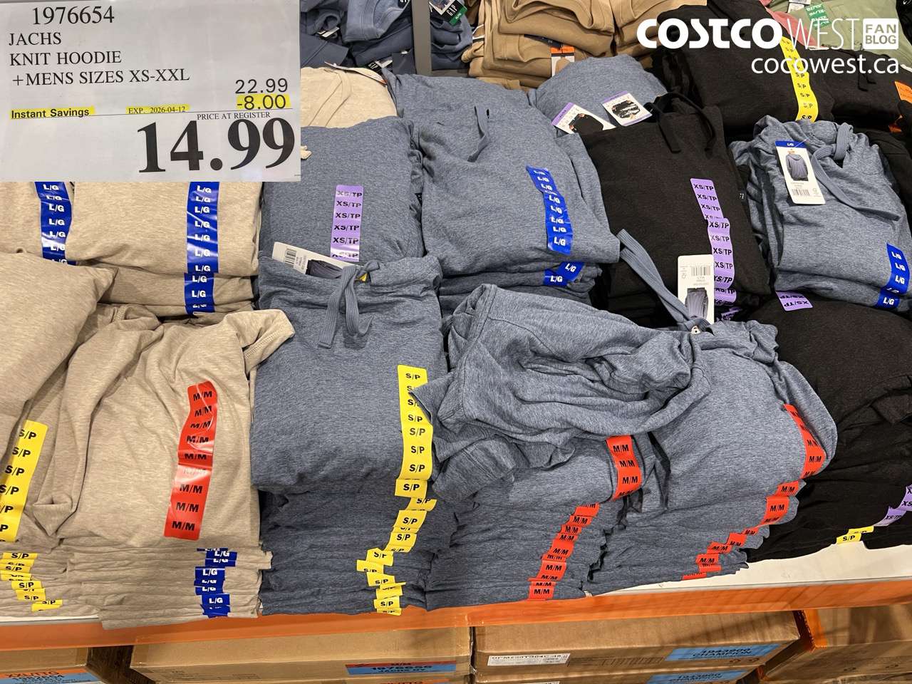 1976654 JACHS KNIT HOODIE +MENS SIZES XS-XXL ($8.00 INSTANT SAVINGS EXPIRES ON 2026-04-12) $14.99