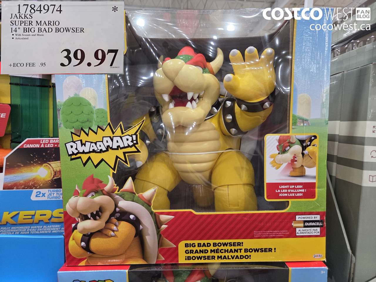1784974 JAKKS SUPER MARIO 14 INCH BIG BAD BOWSER $39.97