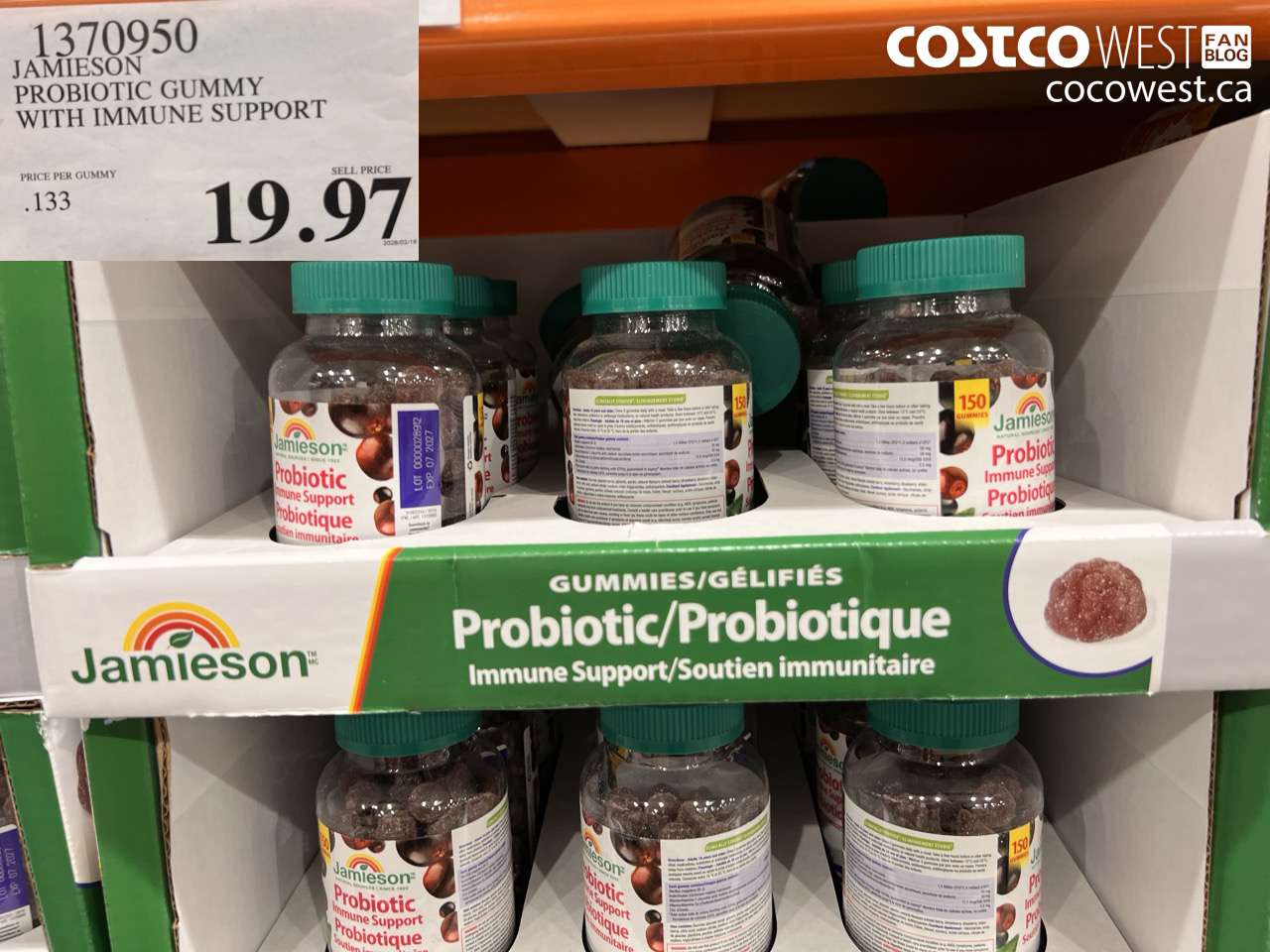 1370950 JAMIESON PROBIOTIC GUMMY WITH IMMUNE SUPPORT $19.97