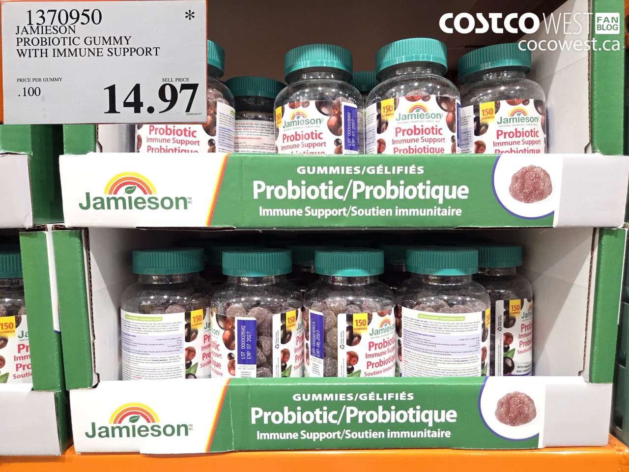 1370950 JAMIESON PROBIOTIC GUMMY WITH IMMUNE SUPPORT $14.97