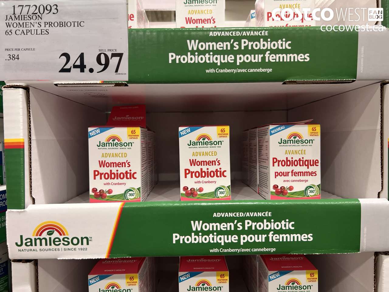 1772093 JAMIESON WOMEN'S PROBIOTIC 65 CAPSULES $24.97