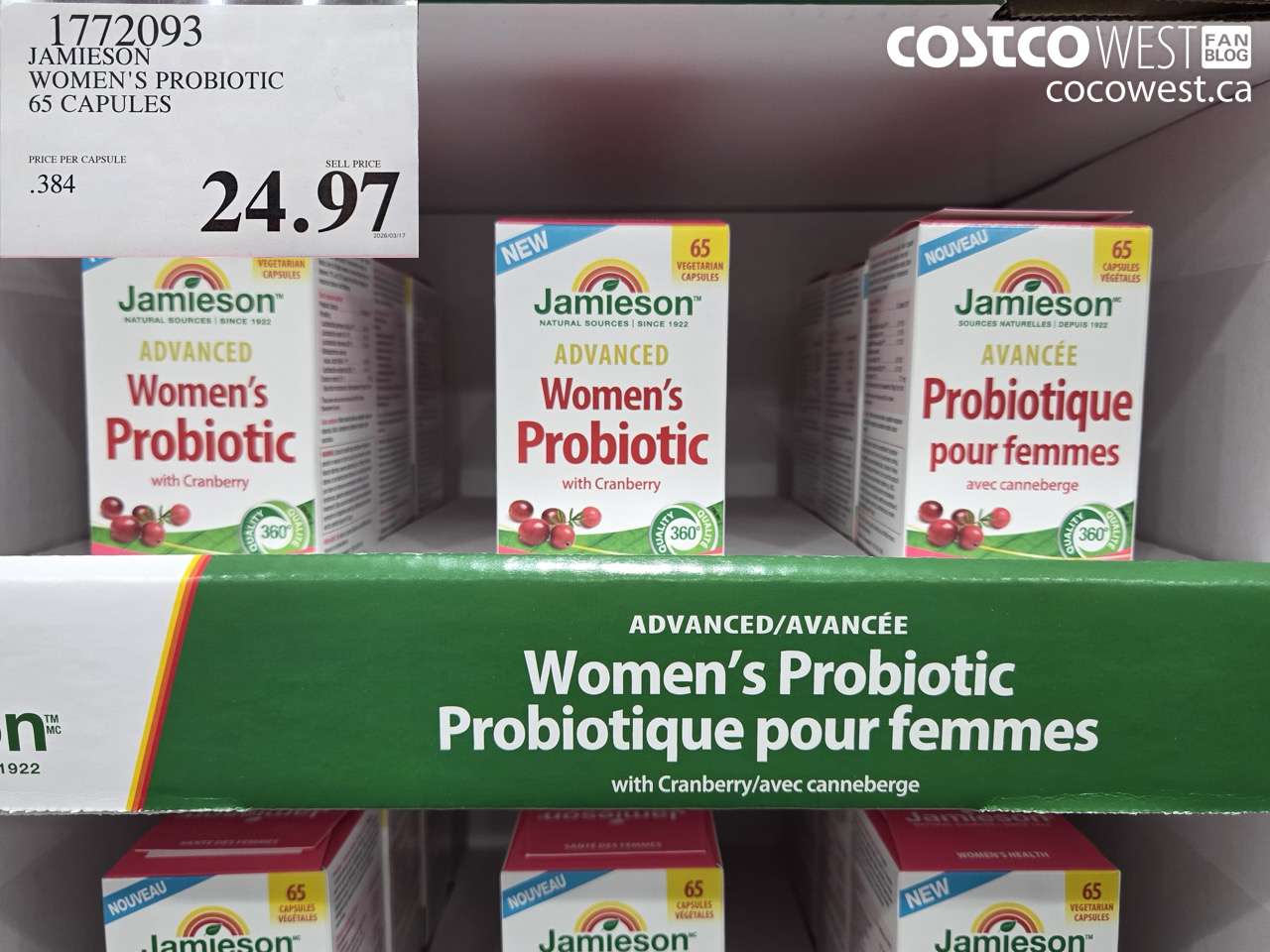 1772093 JAMIESON WOMEN'S PROBIOTIC 65 CAPSULES $24.97
