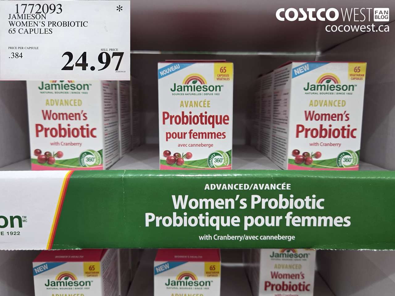 1772093 JAMIESON WOMEN'S PROBIOTIC 65 CAPSULES $24.97