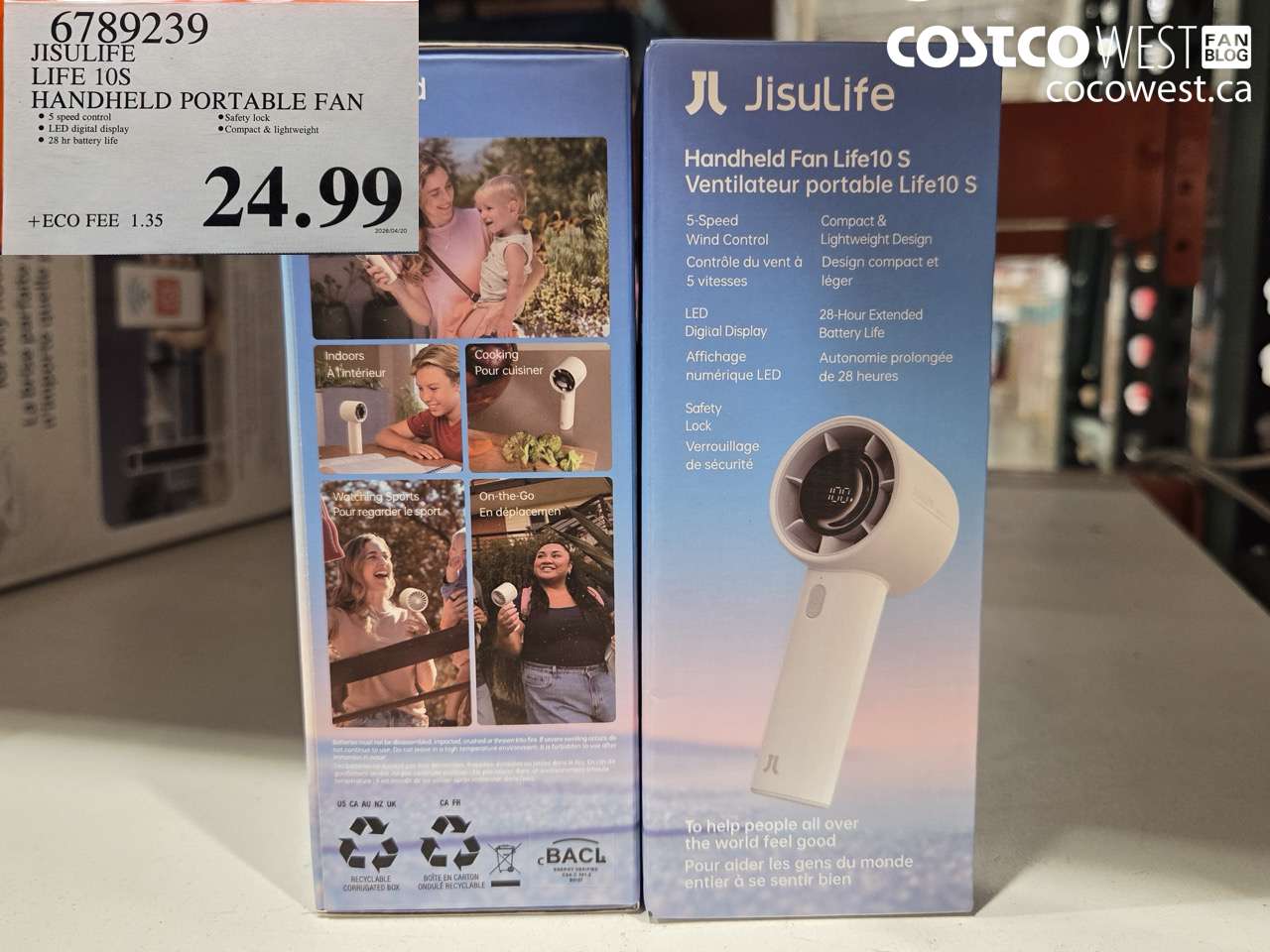 6789239 JISULIFE LIFE 10S HANDHELD PORTABLE FAN $24.99
