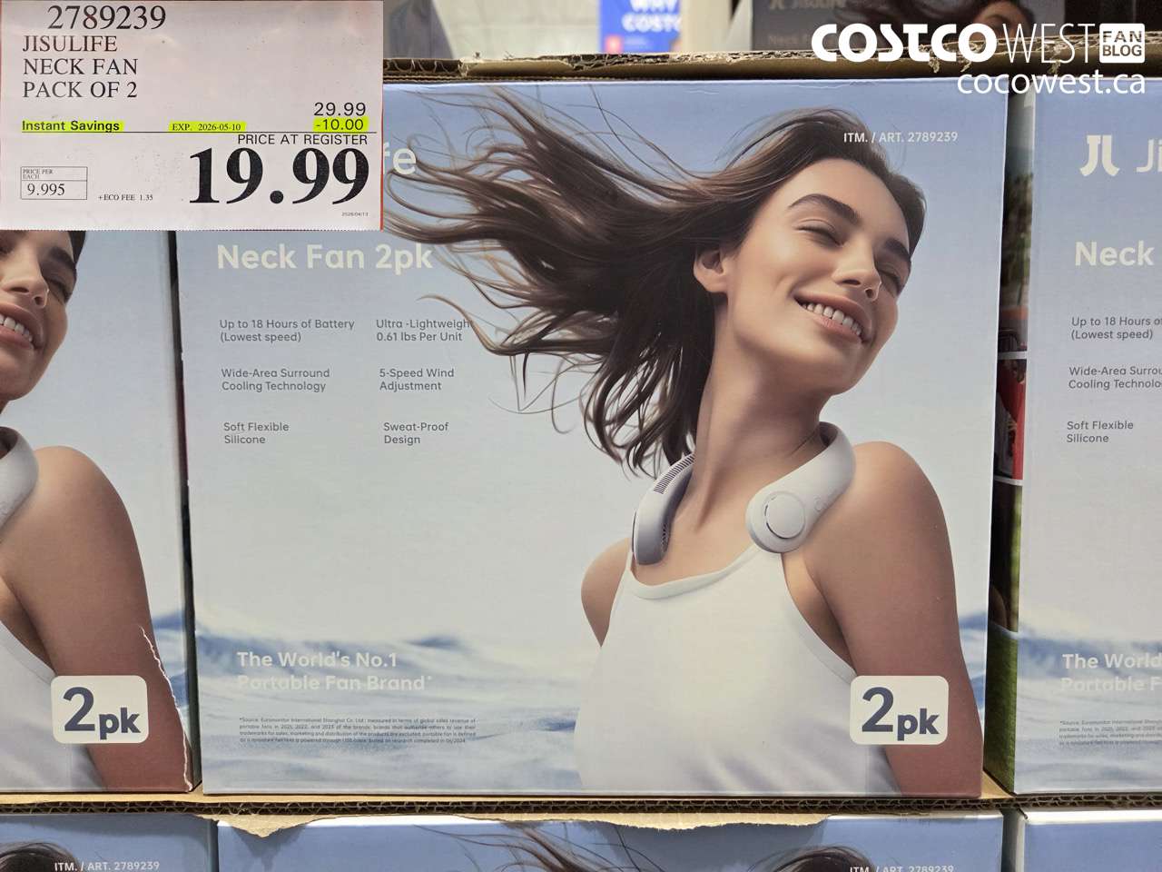 2789239 JISULIFE NECK FAN PACK OF 2 ($10.00 INSTANT SAVINGS EXPIRES ON 2026-05-10) $19.99