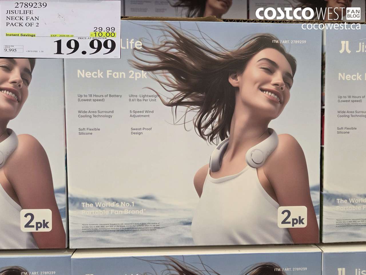 2789239 JISULIFE NECK FAN PACK OF 2 ($10.00 INSTANT SAVINGS EXPIRES ON 2026-05-10) $19.99