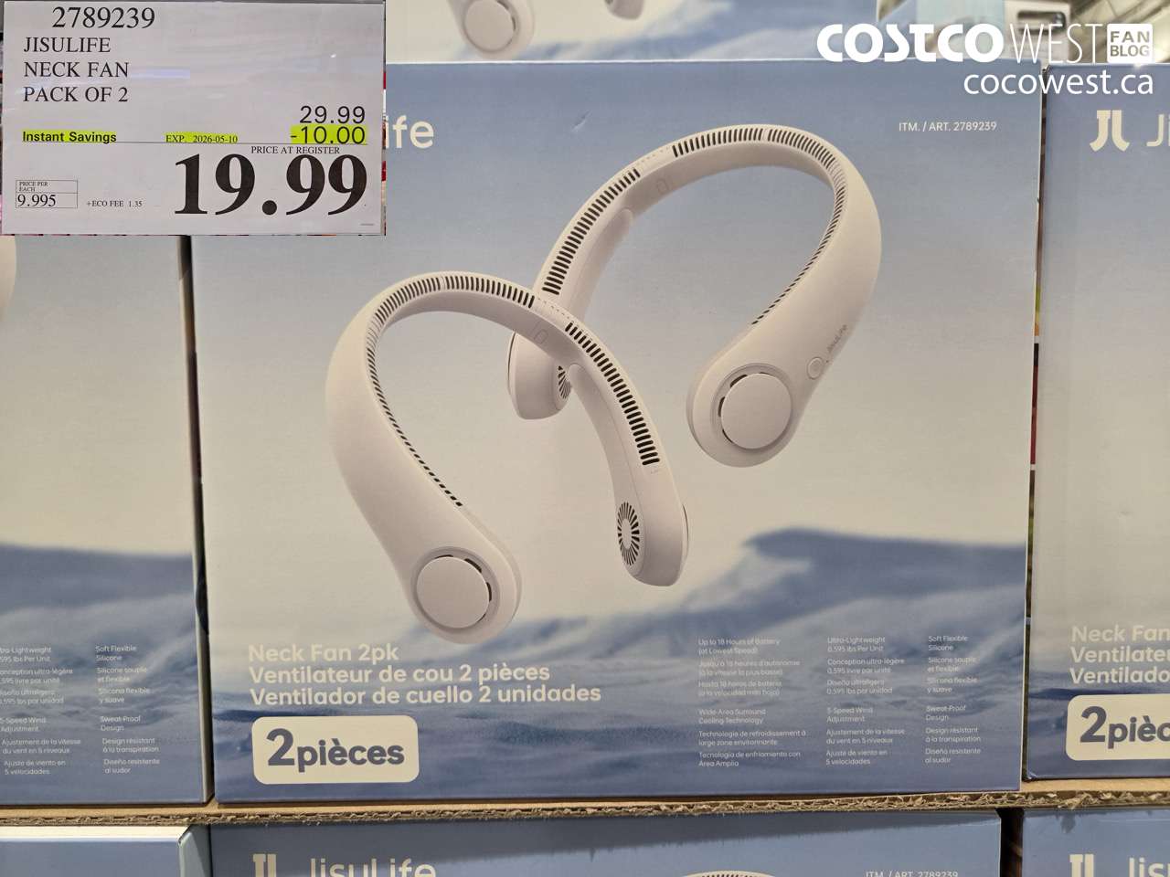2789239 JISULIFE NECK FAN PACK OF 2 ($10.00 INSTANT SAVINGS EXPIRES ON 2026-05-10) $19.99