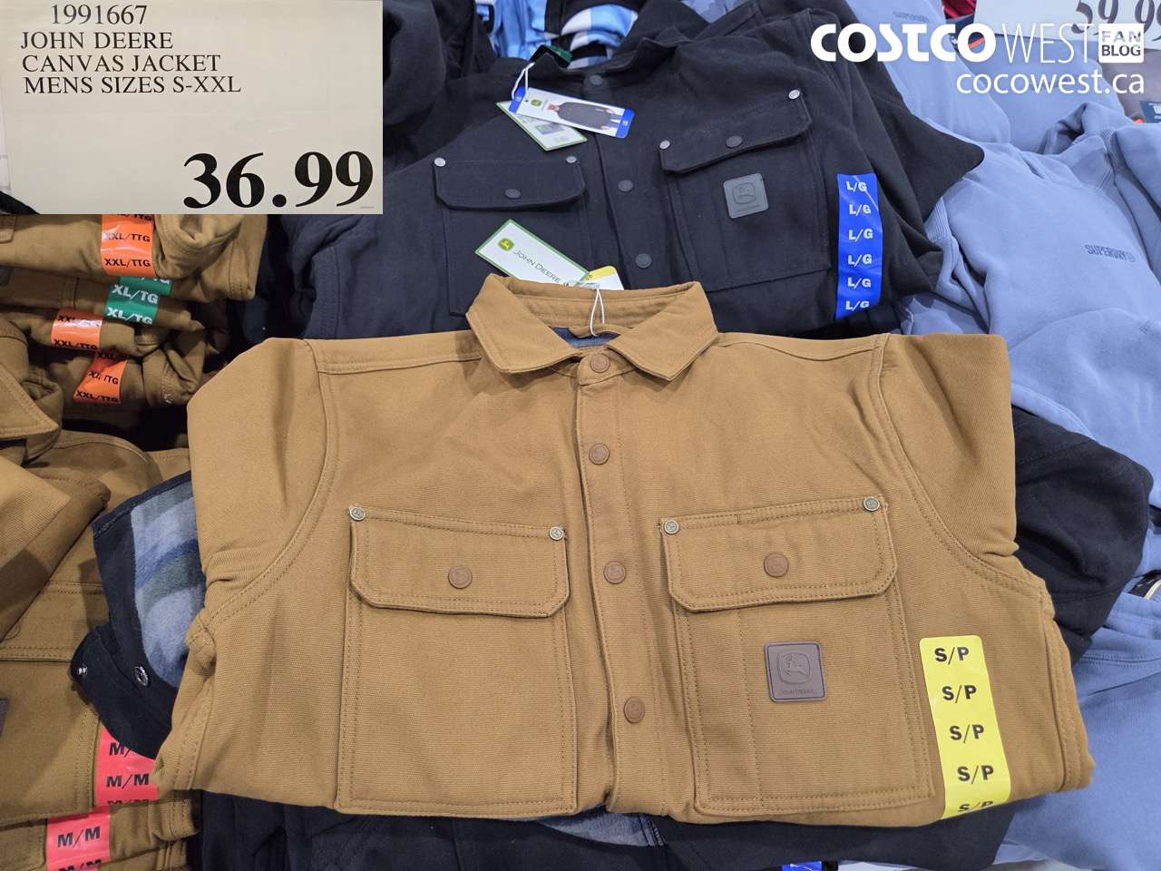 1991667 JOHN DEERE CANVAS JACKET MENS SIZES S-XXL $36.99
