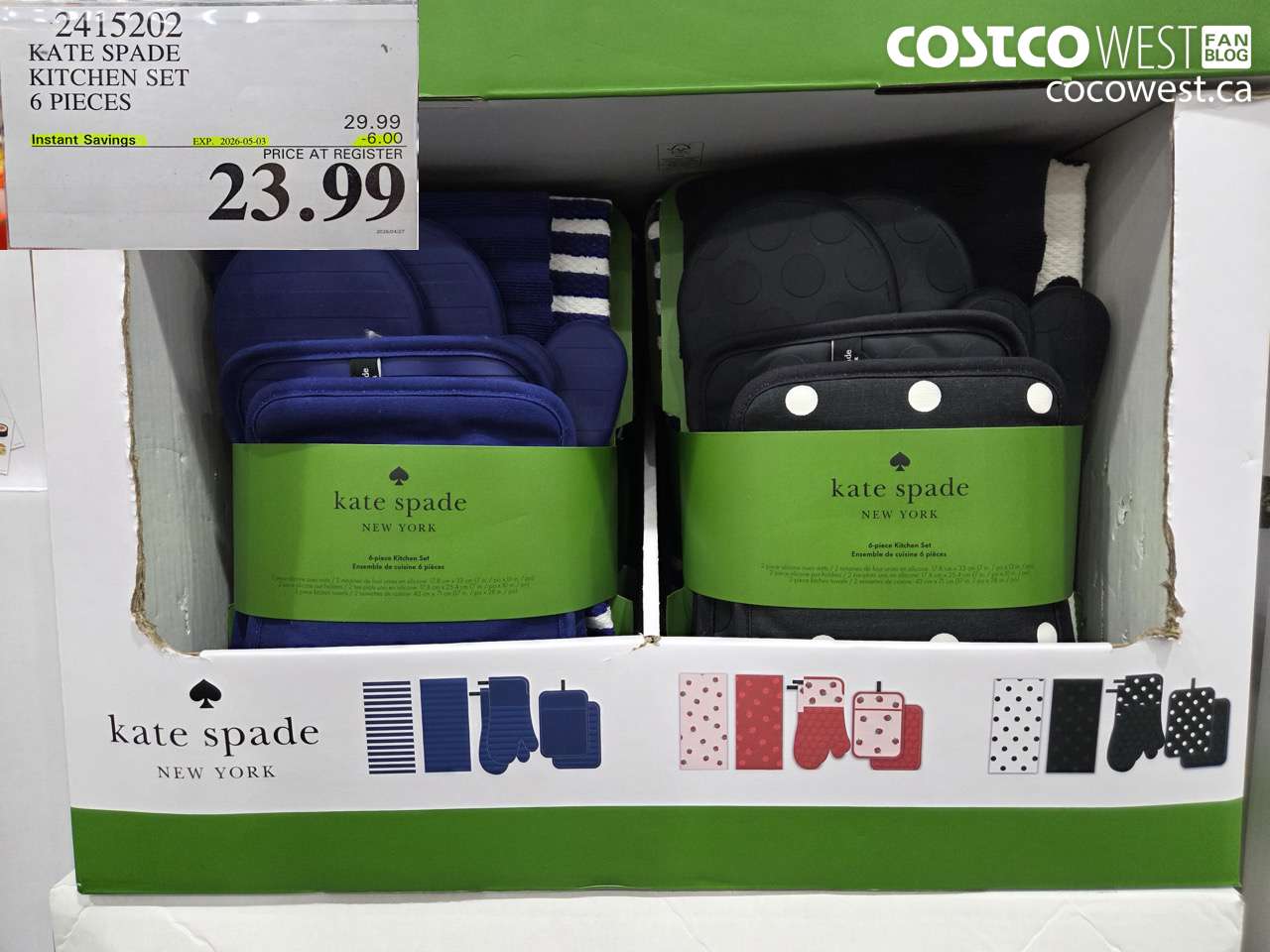 2415202 KATE SPADE KITCHEN SET 6 PIECES ($6.00 INSTANT SAVINGS EXPIRES ON 2026-05-03) $23.99