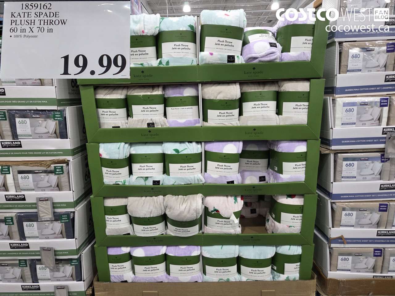 1859162 KATE SPADE PLUSH THROW 60 IN X 70 IN $19.99