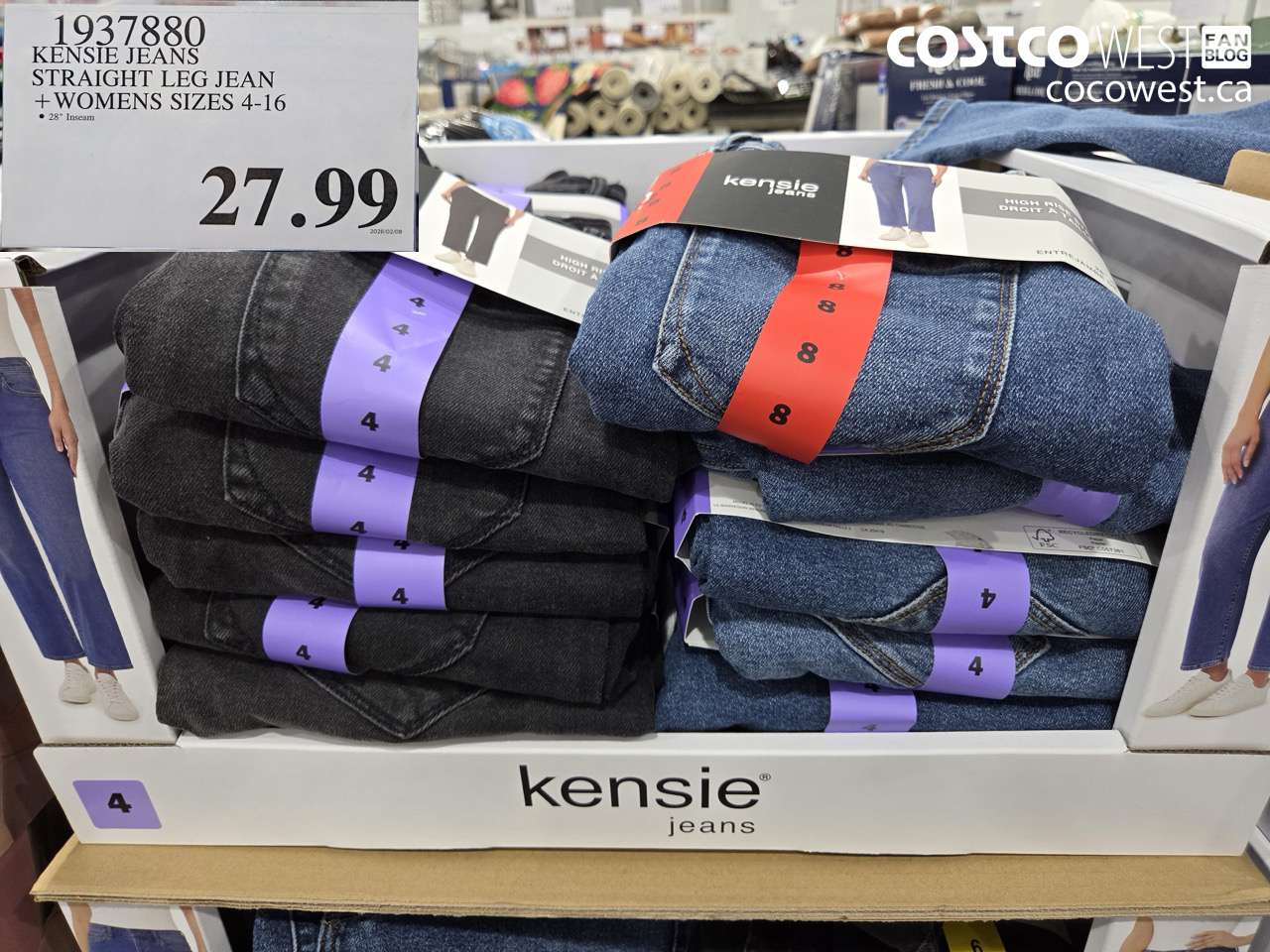 1937880 KENSIE JEANS STRAIGHT LEG JEAN + WOMENS SIZES 4-16 $27.99