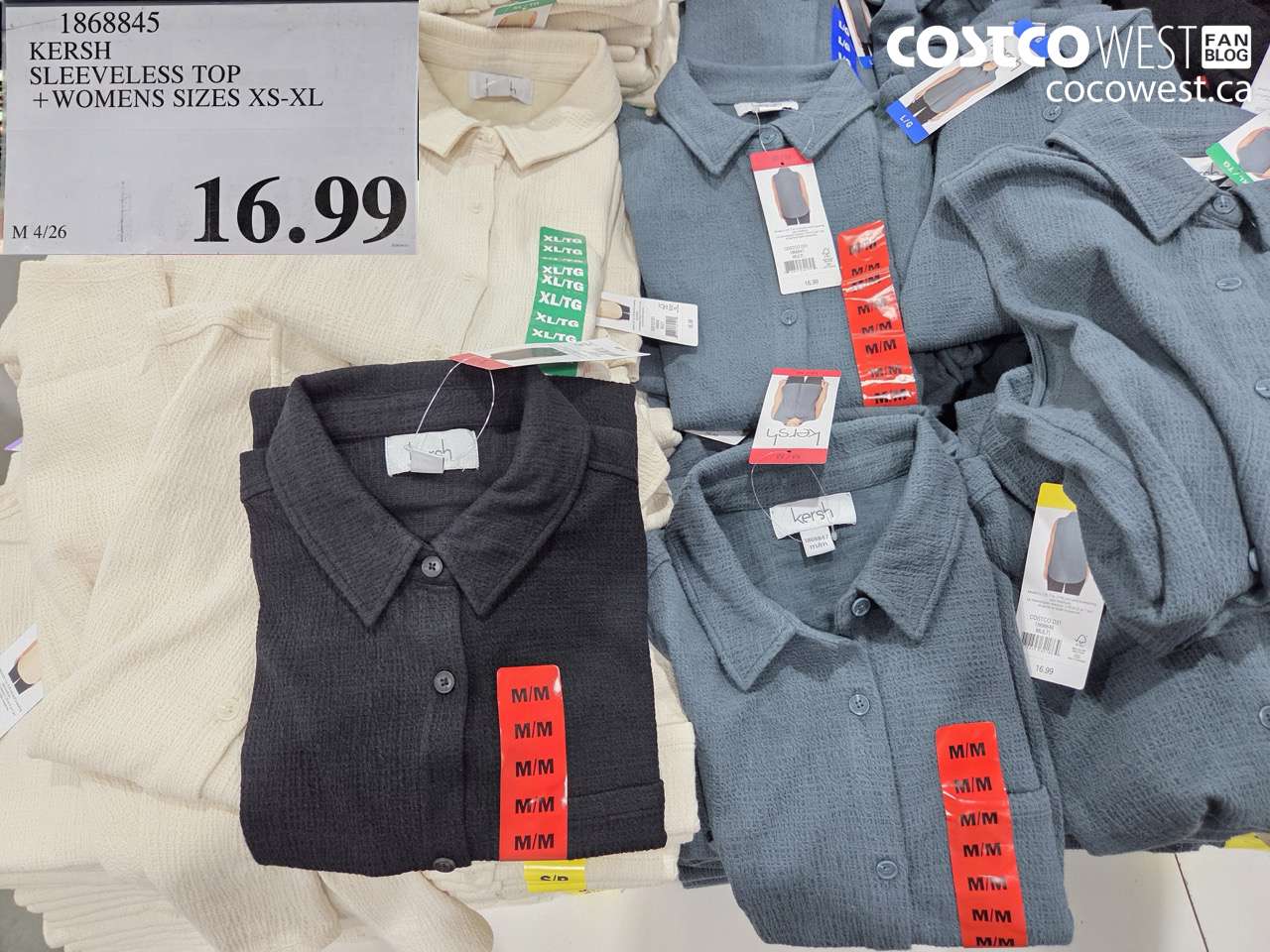 1868845 KERSH SLEEVELESS TOP + WOMENS SIZES XS-XL $16.99