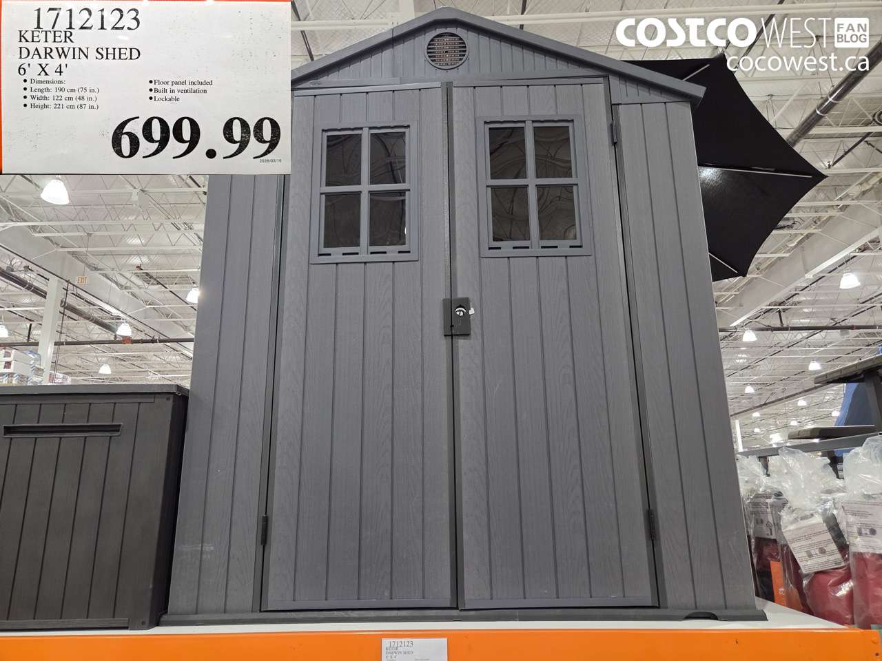 1712123 KETER DARWIN SHED 6' X 4' $699.99