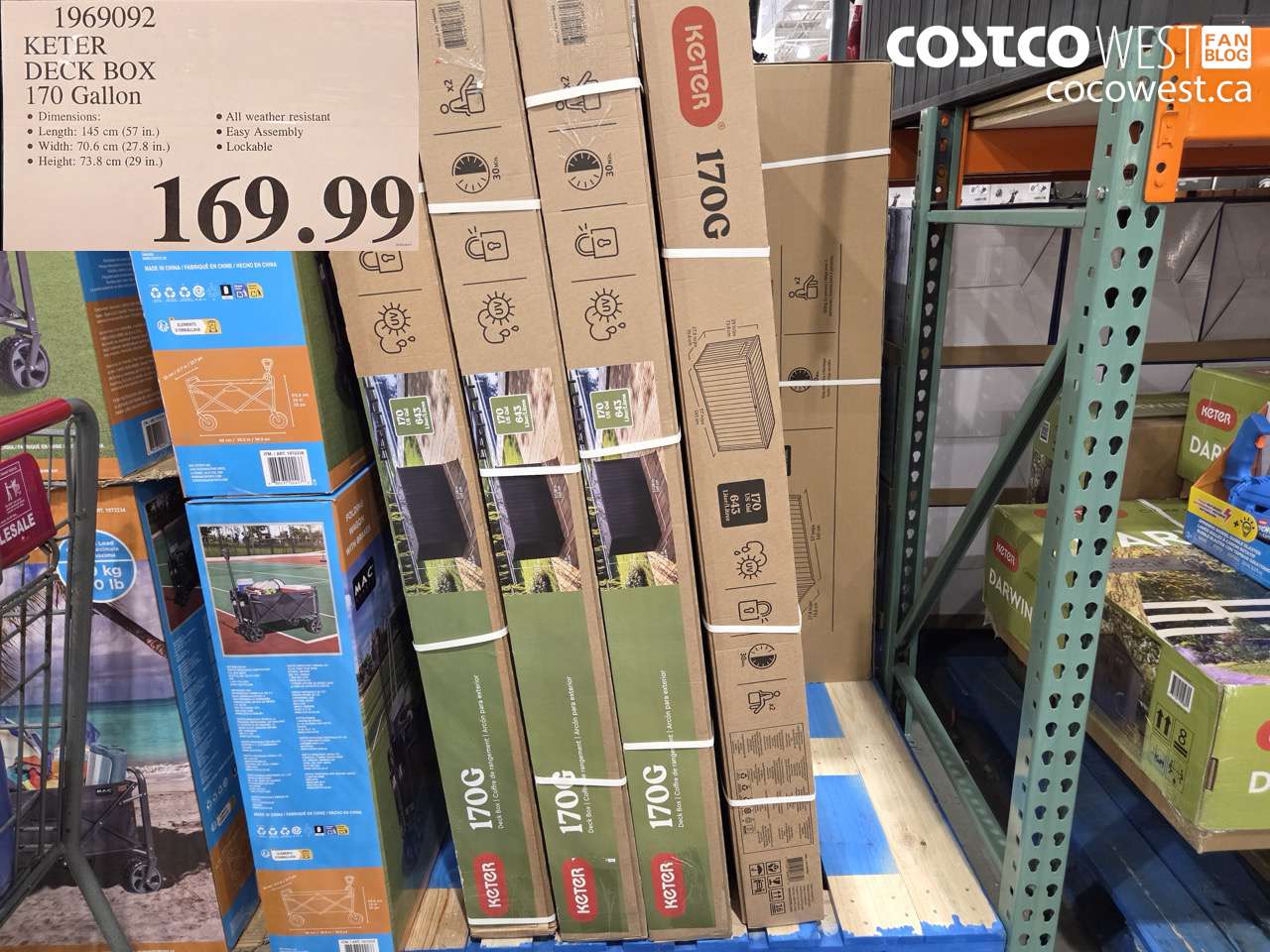 1969092 KETER DECK BOX 170 GALLON $169.99