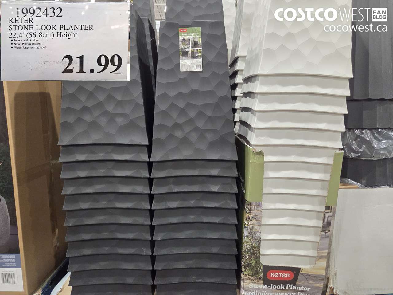 1992432 KETER STONE LOOK PLANTER 22.4