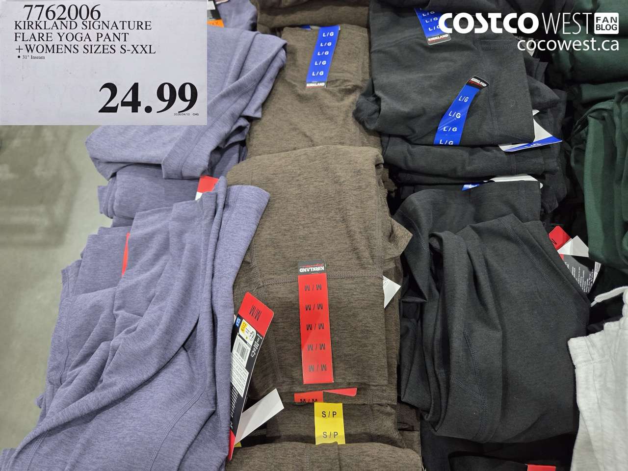 7762006 KIRKLAND SIGNATURE FLARE YOGA PANT + WOMENS SIZES S-XXL $24.99