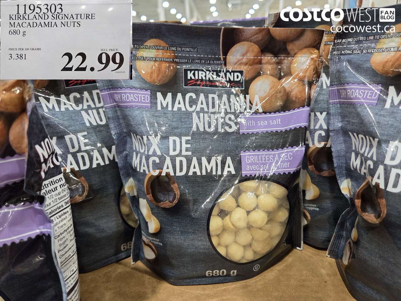 1195303 KIRKLAND SIGNATURE MACADAMIA NUTS 680 G $22.99
