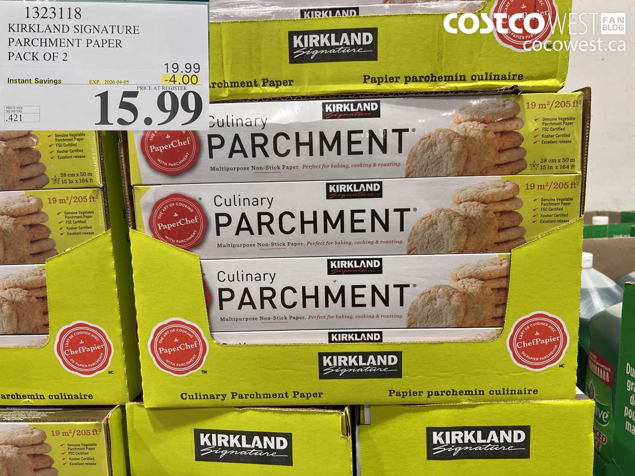 1323118 KIRKLAND SIGNATURE PARCHMENT PAPER PACK OF 2 ($4.00 INSTANT SAVINGS EXPIRES ON 2026-04-05) $15.99