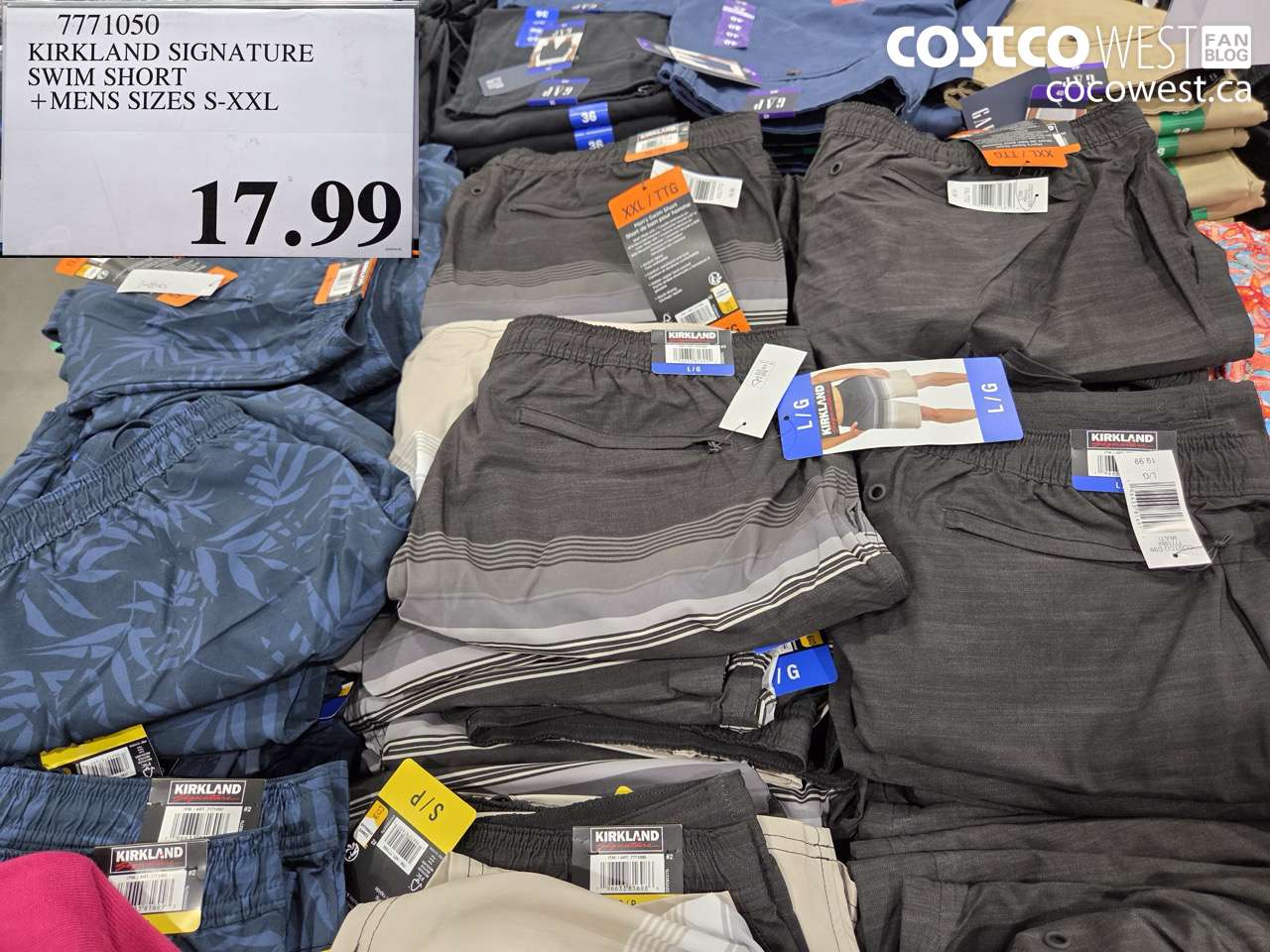 7771050 KIRKLAND SIGNATURE SWIM SHORT +MENS SIZES S-XXL $17.99