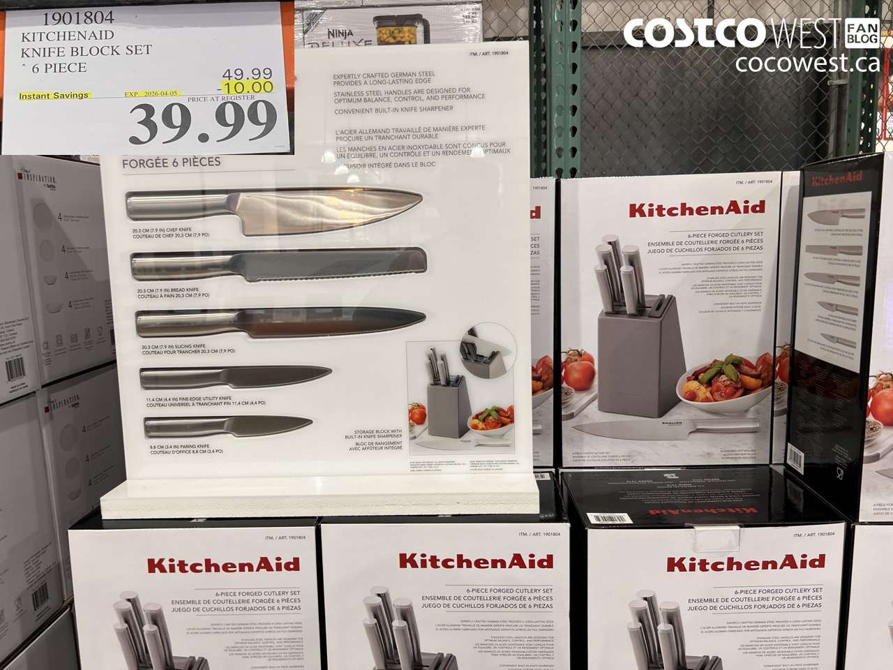1901804 KITCHENAID KNIFE BLOCK SET 6 PIECE ($10.00 INSTANT SAVINGS EXPIRES ON 2026-04-05) $39.99