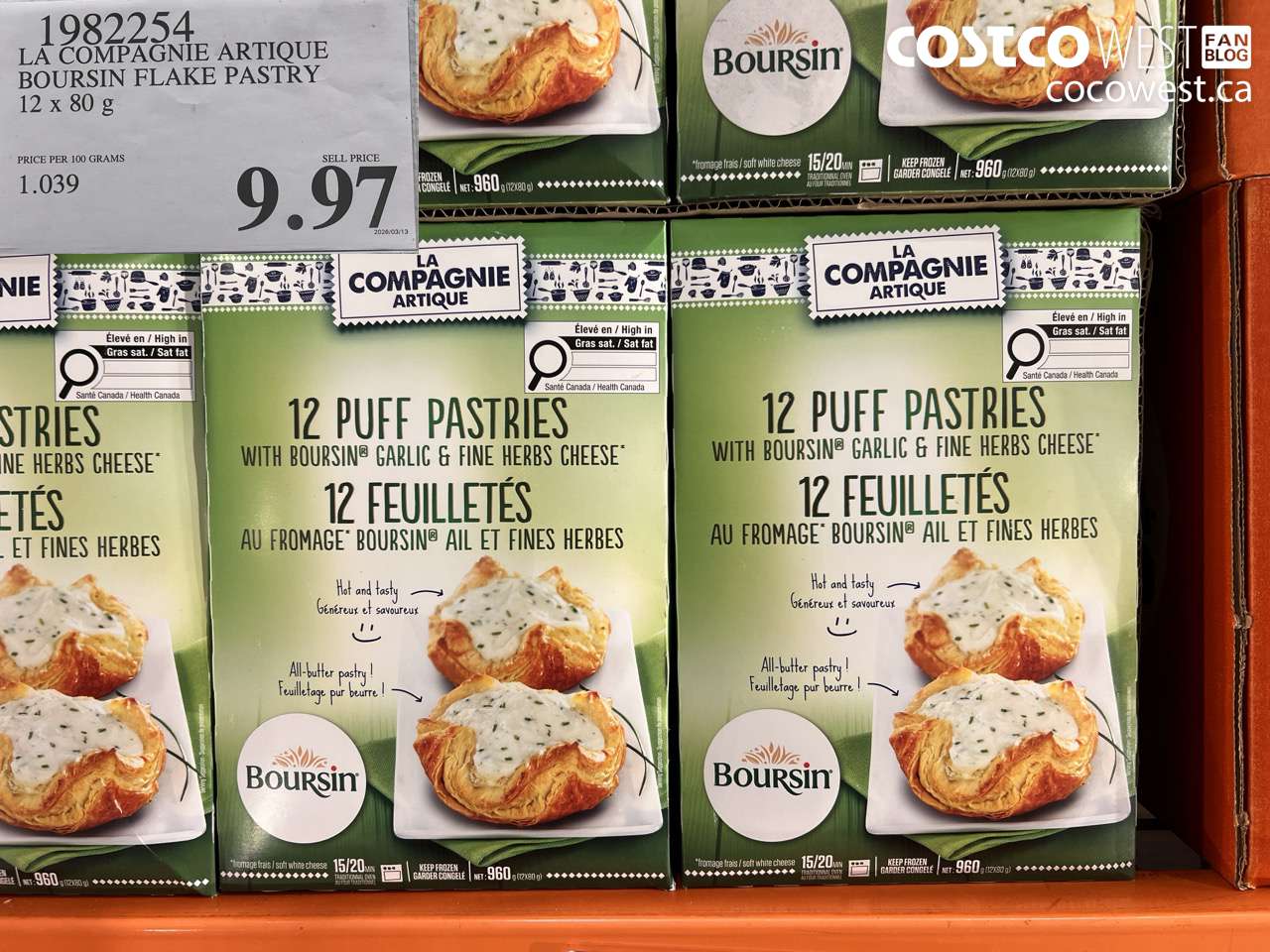 1982254 LA COMPAGNIE ARTIOUE BOURSIN FLAKE PASTRY 12 X 80 G $9.97