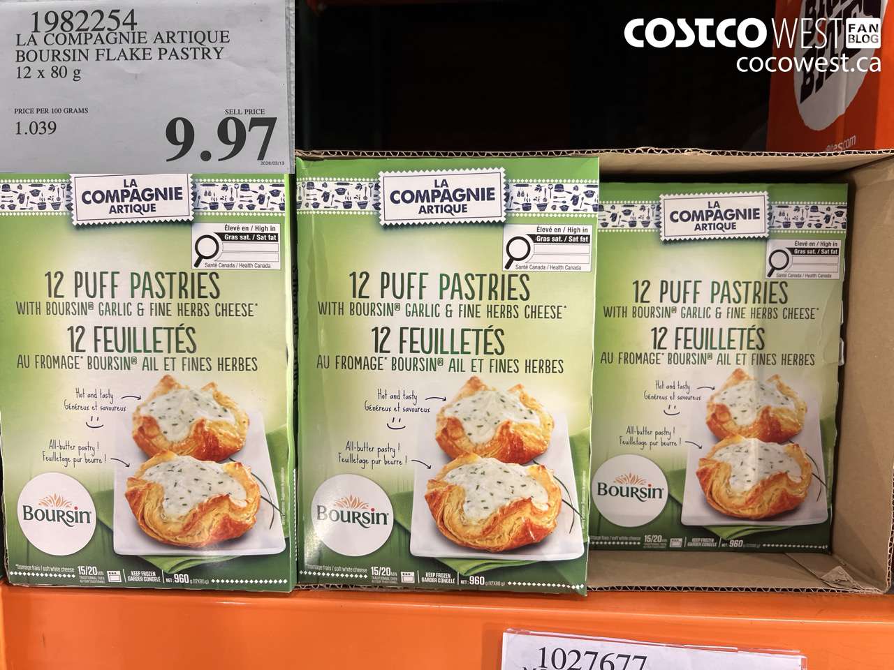 1982254 LA COMPAGNIE ARTIQUE BOURSIN FLAKE PASTRY 12 X 80G $9.97