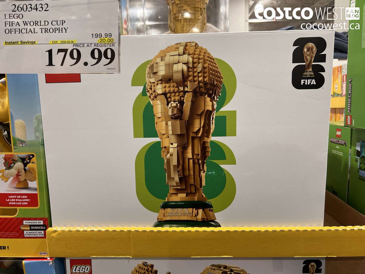 2603432 LEGO FIFA WORLD CUP OFFICIAL TROPHY ($20.00 INSTANT SAVINGS EXPIRES ON 2026-04-06) $179.99