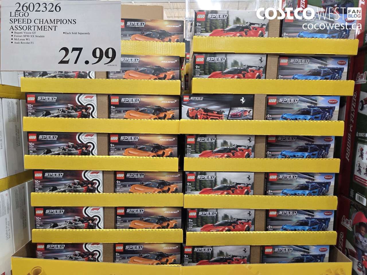 2602326 LEGO SPEED CHAMPIONS ASSORTMENT $27.99