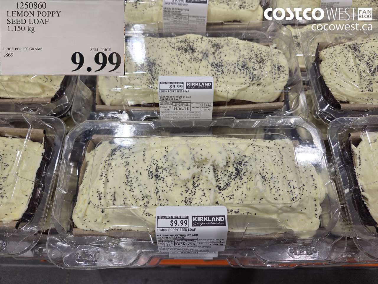 1250860 LEMON POPPY SEED LOAF 1.150 KG $9.99