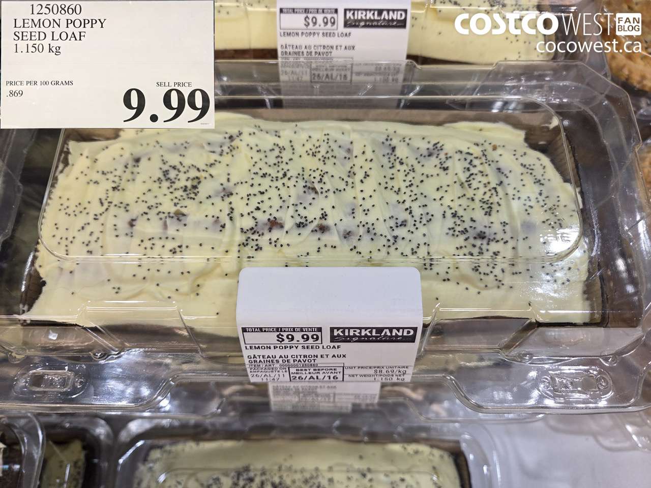 1250860 LEMON POPPY SEED LOAF 1.150 KG $9.99