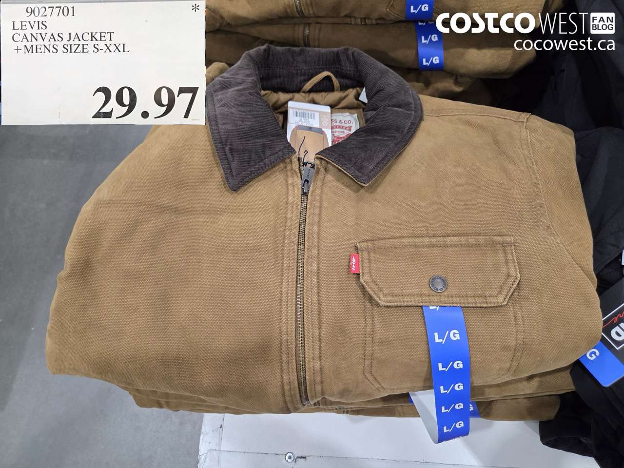 9027701 LEVIS CANVAS JACKET + MENS SIZE S-XXL $29.97