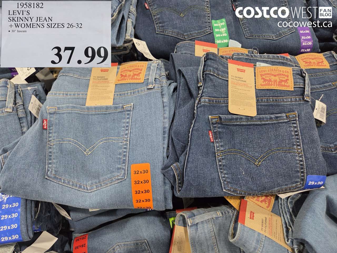 1958182 LEVI'S SKINNY JEAN + WOMENS SIZES 26-32 $37.99