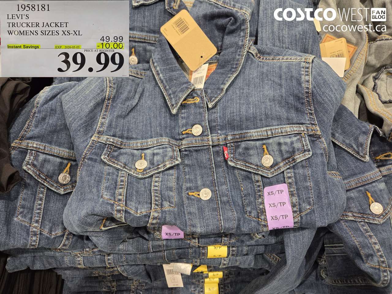 1958181 LEVI'S TRUCKER JACKET WOMENS SIZES XS-XL ($10.00 INSTANT SAVINGS EXPIRES ON 2026-05-03) $39.99