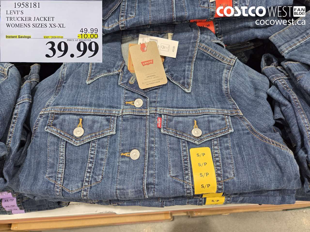 1958181 LEVI'S TRUCKER JACKET WOMENS SIZES XS-XL ($10.00 INSTANT SAVINGS EXPIRES ON 2026-05-03) $39.99
