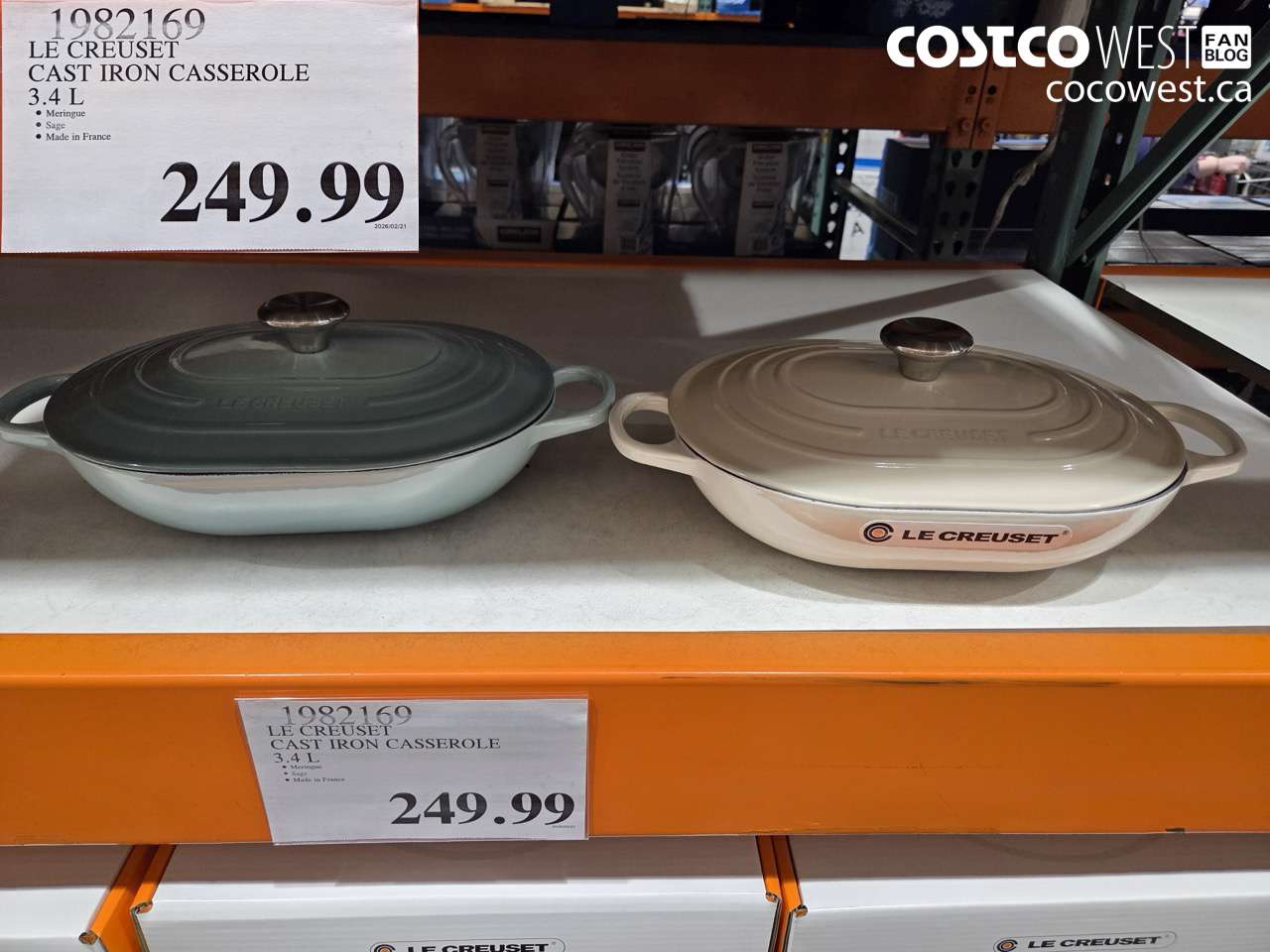 1982169 LE CREUSET CAST IRON CASSEROLE 3.4 L $249.99