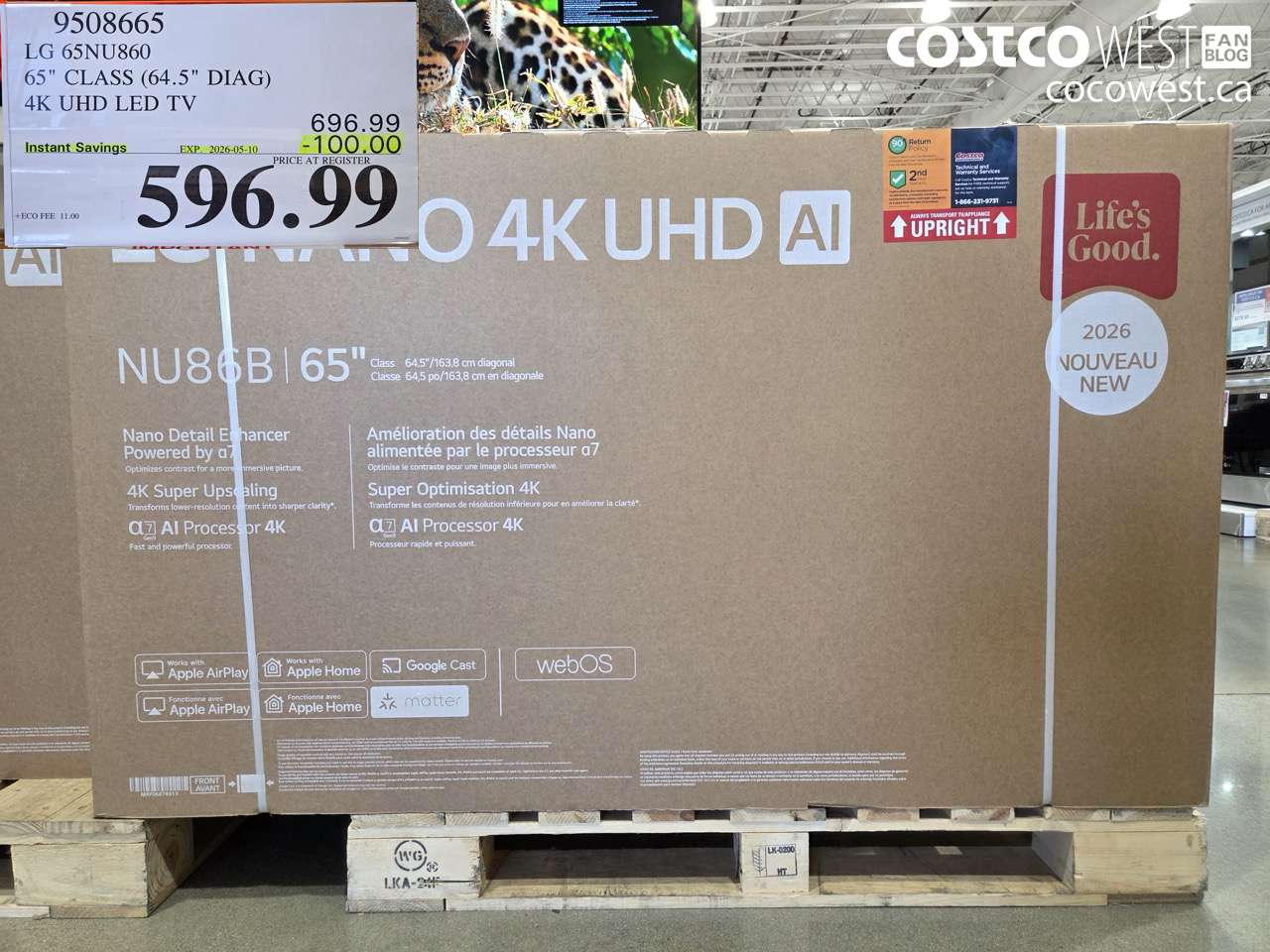 9508665 LG 65NU860 65 CLASS (64.5 DIAG) 4K UHD LED TV ($100.00 INSTANT SAVINGS EXPIRES ON 2026-05-10) $596.99