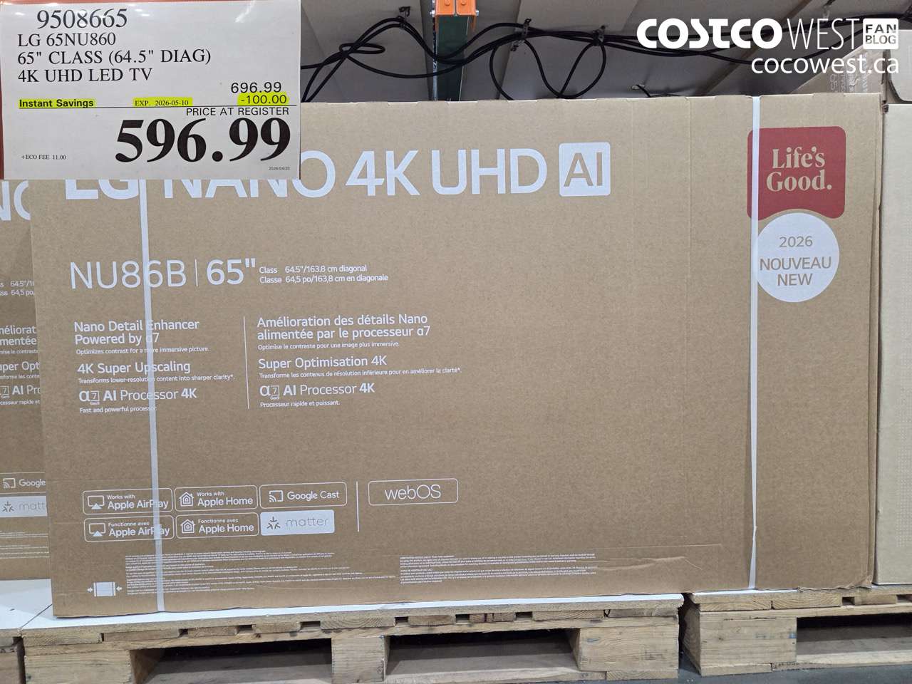 950865 LG 65NU860 65 CLASS (64.5\