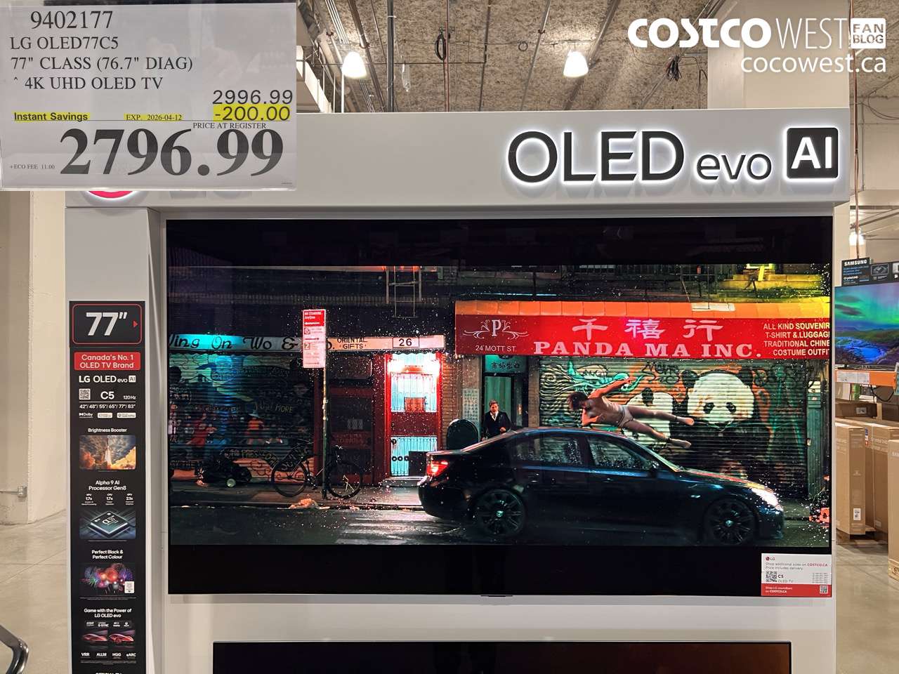 9402177 LG OLED77C5 77 CLASS (76.7 DIAG) 4K UHD OLED TV ($200.00 INSTANT SAVINGS EXPIRES ON 2026-04-12) $2796.99