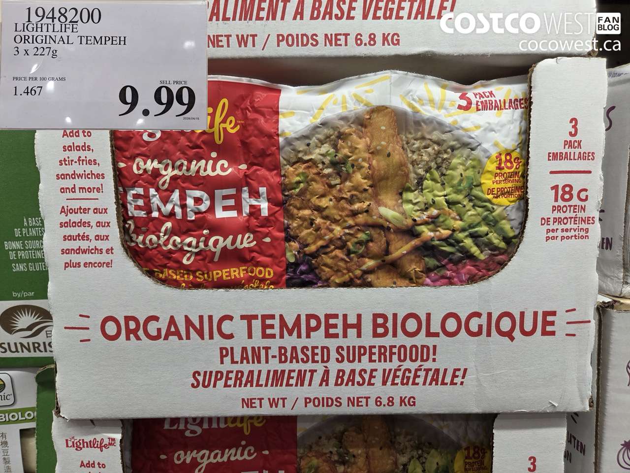 1948200 LIGHTLIFE ORIGINAL TEMPEH 3 X 227G $9.99