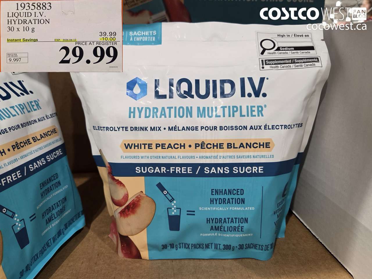 1935883 LIQUID I.V. HYDRATION 30 X 10 G ($10.00 INSTANT SAVINGS EXPIRES ON 2026-04-12) $29.99